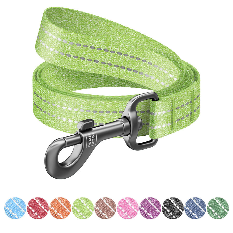 Повідець для собак із відновленої бавовни WAUDOG Re-cotton, світловідбиваючий, Ш 15 мм, Дов 200 Коломия - фото 1