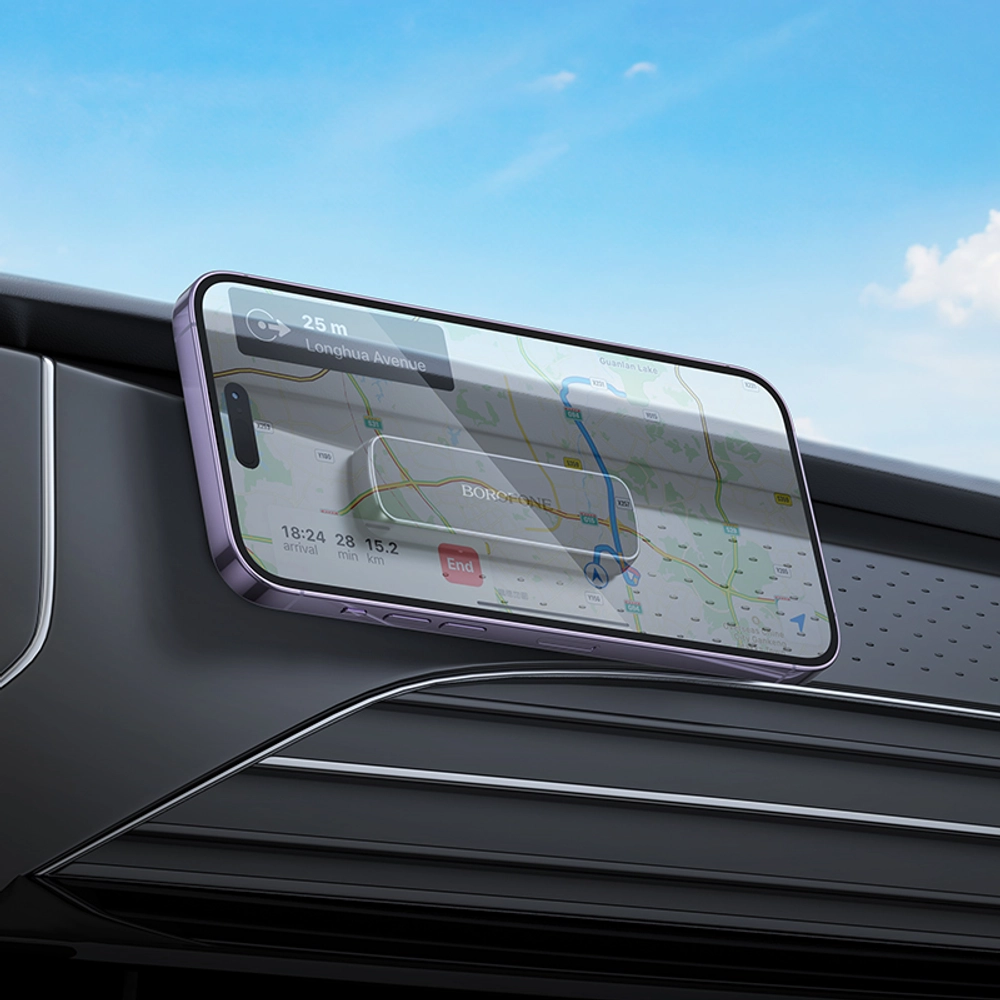 Автотримач для телефону BOROFONE BH121 Магнітний чорний/сірий Київ - фото 3