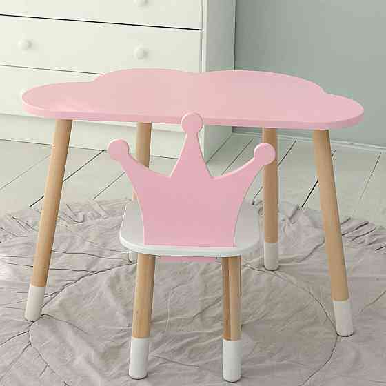 Дитячий столик і стілець "Хмаринка" рожеві з білим Київ