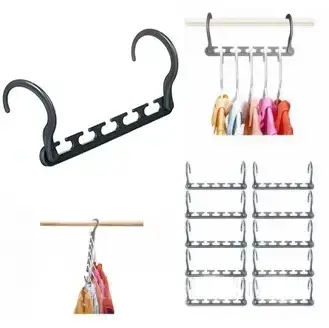 Набор вешалок Wonder Hangers Max 8 штук, многофункциональные плечики 5-в-1 для компактного хранения одежды, до 20 кг Одесса - изображение 1