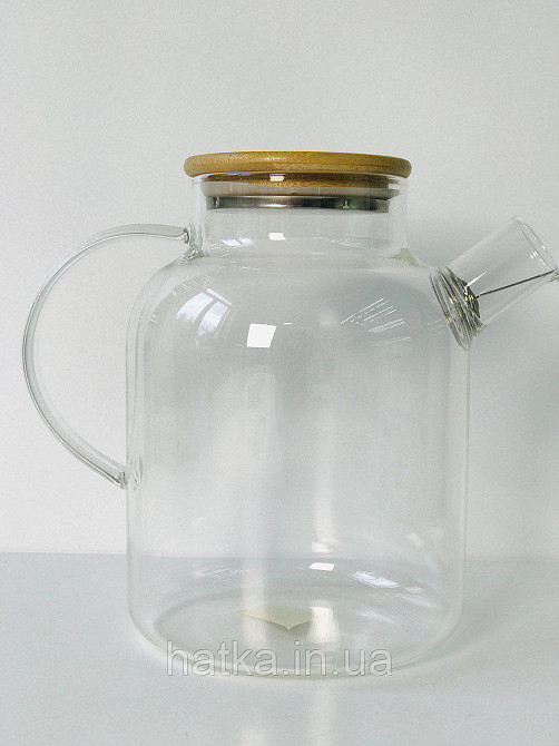 Чайник заварювальний Olens "Вестерос" 1800 мл скляний із бамбуковою кришкою для дому та ресторану 102-76 Київ - фото 1