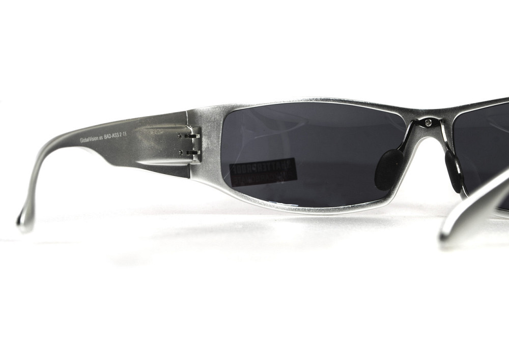 Окуляри захисні Global Vision Bad-Ass-2 Silver (gray), сірі в сріблястій металевій оправі Запоріжжя - фото 6