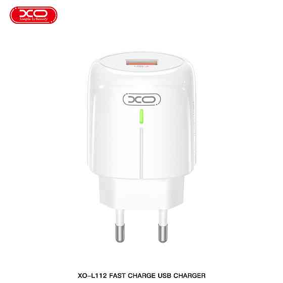 Мережевий зарядний пристрій XO L112 QC18W + Type-c кабель білий Львів