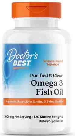 Риб'ячий жир омега-3 Doctor's Best  Purified & Clear Omega 3 Fish Oil with Goldenomega 120 капс Київ