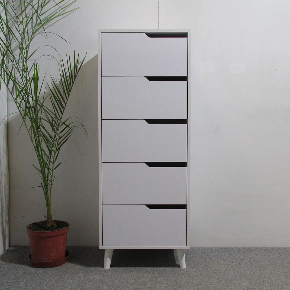 Комод высокий с белыми ножками 5 ящиков М-ЗОН Борн 500 Дуб Артизан/Нимфея Альба (белый) (MZN-031103) Львов - изображение 10