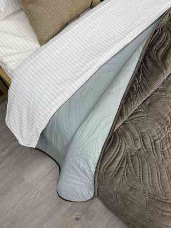 Покривало стьобане Decorator Велюр листя 150х220 см мокко (85-029) Київ