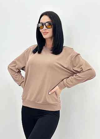 Базовий світшот із двонитки "Kaplan" оптом  Норма та батал 46-48, Капучіно Київ