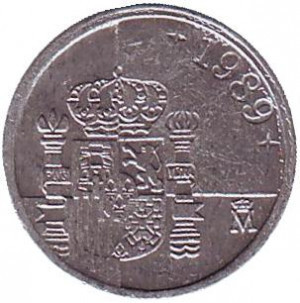 Монета 1 песета. 1989-2001 рік, Іспанія. (Новий тип)(Р) Полтава - фото 1