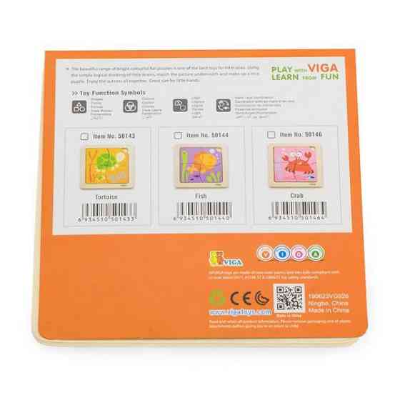 Дерев'яний мініпазл Viga Toys Черепашки, 4 ел. (50143) Харків