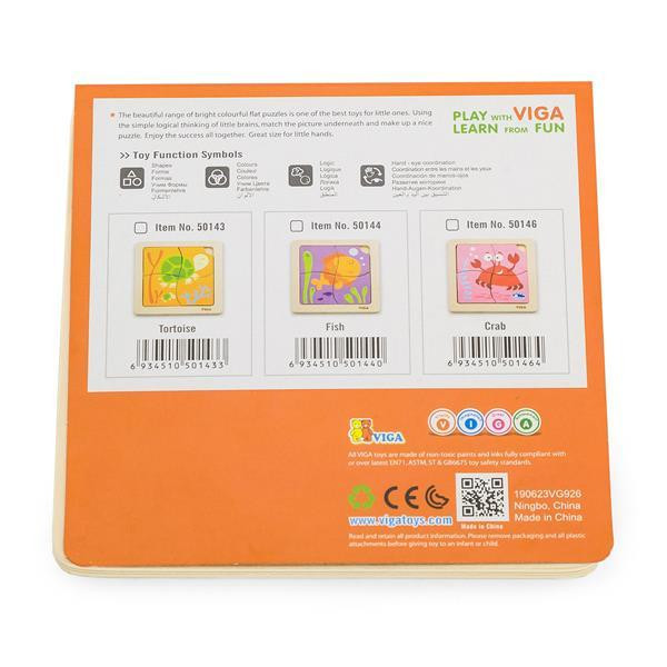 Дерев'яний мініпазл Viga Toys Черепашки, 4 ел. (50143) Харків - фото 2