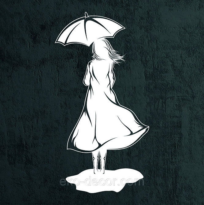Декоративное настенное Панно «Девушка с зонтом», Декор на стену 70*36 см, Белый Киев - изображение 10