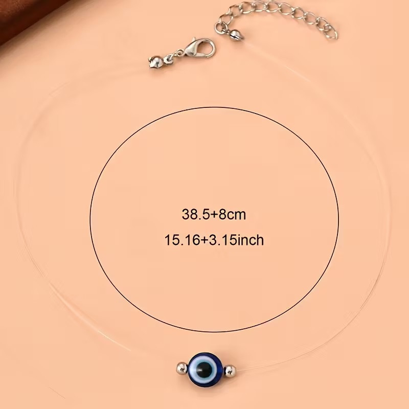 Ожерелье-оберег «Глаз Фатимы (Nazar)» на прозрачной жилке, 38,5+8 см, регулируемое Киев - изображение 4