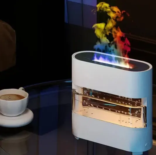 Увлажнитель воздуха с имитацией капель дождя и эффектом пламени с LED подсветкой (20см) Коломыя