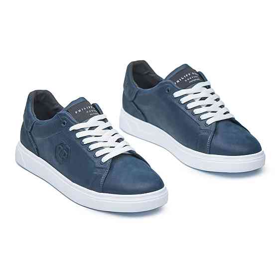 Чоловічі кеди з натуральної шкіри ПП 1 сині Харьков