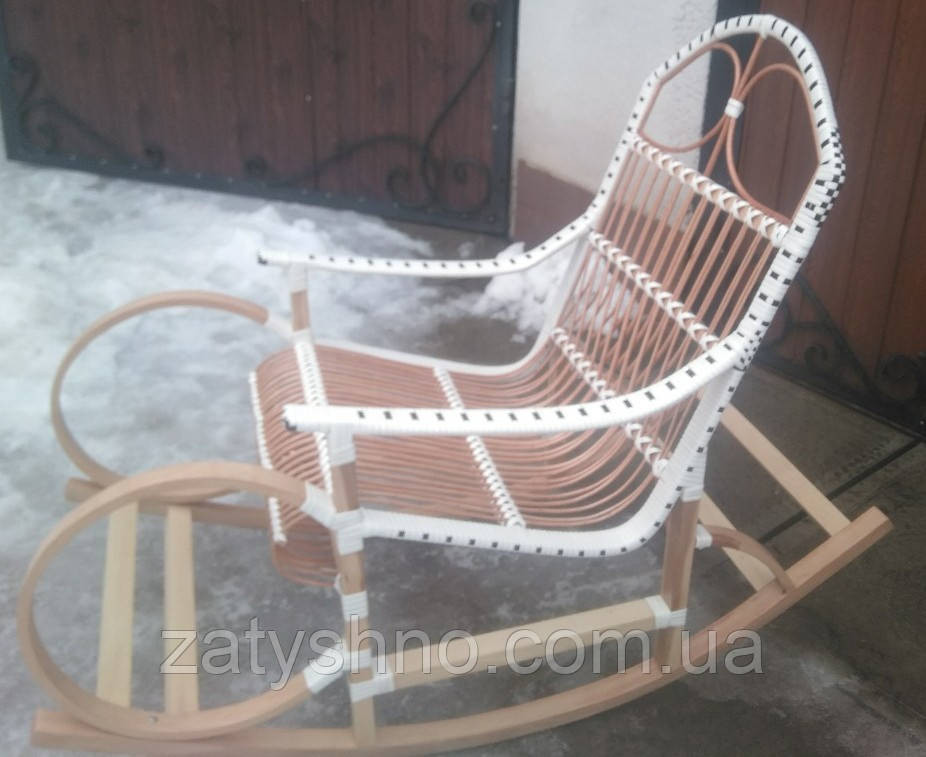 Крісло гойдалка плетена біла Київ - фото 7