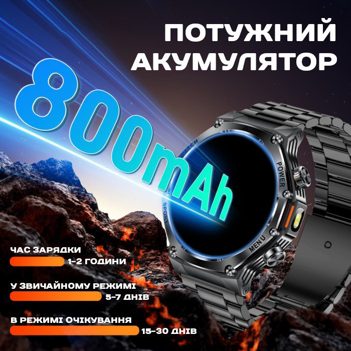 Умные смарт часы Smart Surf X Pro Black Rubber (2 ремешка) Черный Винница - изображение 10