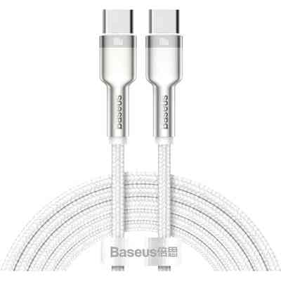 Дата кабель USB-C to USB-C 2.0 mCafule Metal PD 100W white Baseus (CATJK-D02) Винница