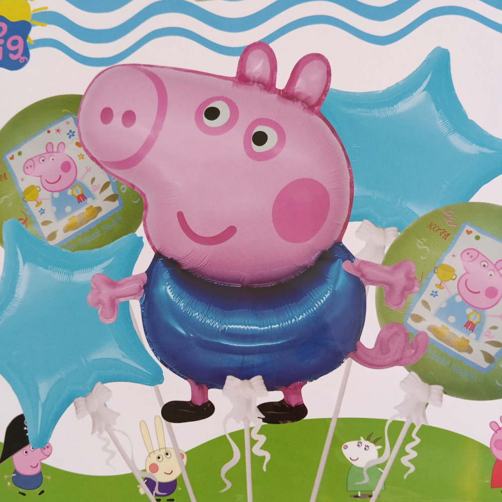 Набір повітряних кульок свинка Джордж (5 предметів) Київ - фото 2