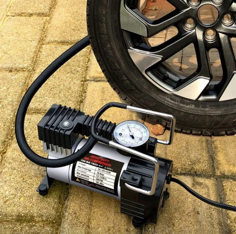 Автомобільний компресор 12V з манометром | Автокомпресор для накачування шин авто, мотоцикла та велосипеда Київ - фото 3