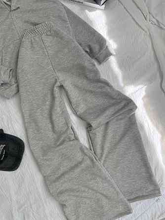 Женский прогулочный оверсайз костюм: кофта на молнии и штаны турецкая трехнить петля Меланж Одесса