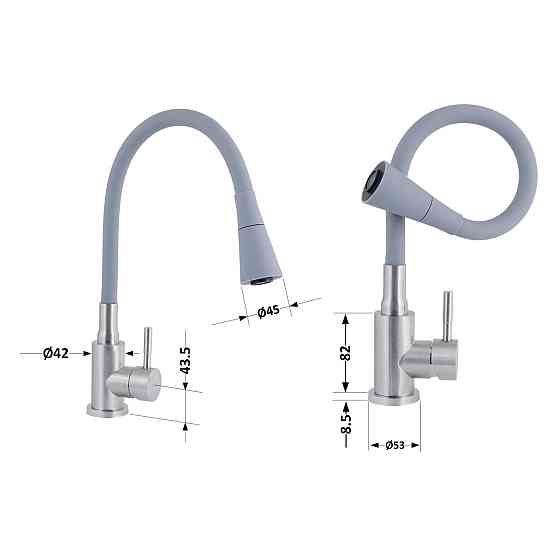 Смеситель для кухни Lidz Aria 015F31 с гибким изливом (k35) LDARI015F31GNK31871 GNK Киев