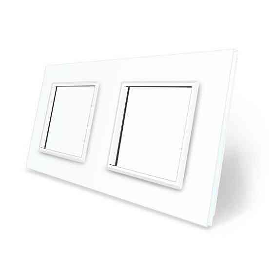 Рамка 2-постова LIVOLO, загартоване скло, біла, 151×80 мм (VL-P7E/E-4W) Коломия