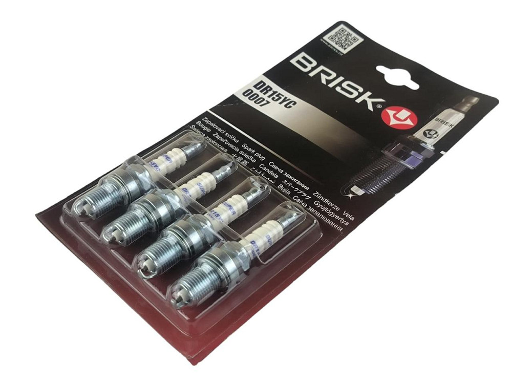 Свечи газовые 2110-2112, 1118, 2170-2172 (16 кл) SUPER с резистором (к-кт 4 шт) BRISK зажигания Мукачево - изображение 1
