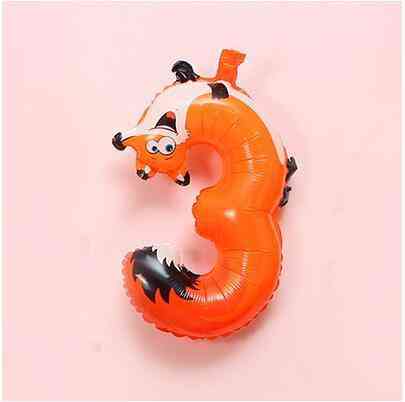 Шарик цифра 3 Лисичка 16 дюймов разноцветный Киев