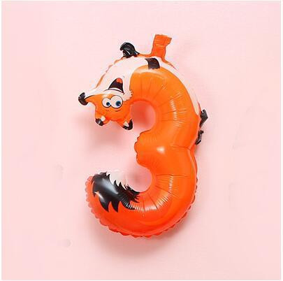 Шарик цифра 3 Лисичка 16 дюймов разноцветный Киев - изображение 3