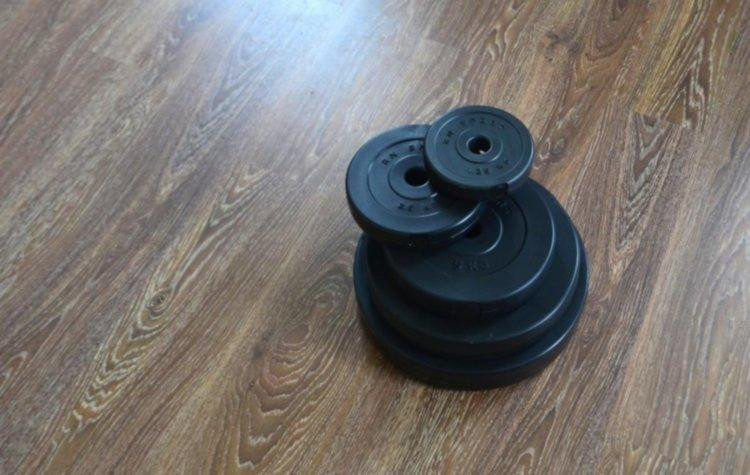 Штанга набірна W-подібна на 27 кг Гантелі, гирі, штанги і диски з пластиковим покриттям Київ - фото 5