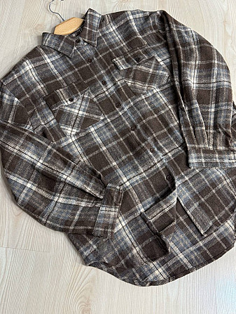 Сорочка жіноча YZY 223 картата оверсайз тепла байка, коричневий, one size Київ - фото 3