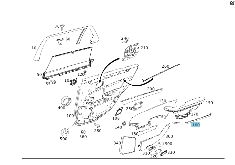 Mercedes-Benz  A2127301122 Декоративна накладка чорний ясен на карту задніх лівих дверей E-class W212 E-class S212 Одеса - фото 2