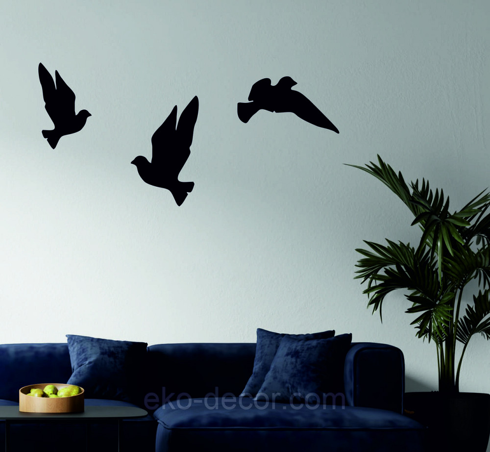 Декоративное настенное Панно «Птичка» Декор на стену(цена за 1шт) 30*18 см, Черный Киев - изображение 8