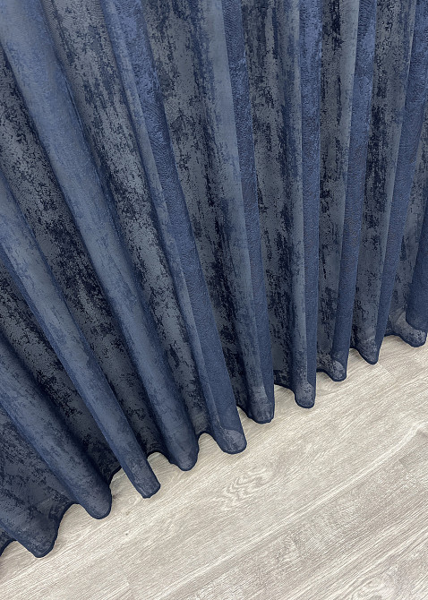 Тюль жакард, колекція "Мармур" колір темно-синій 2039т Київ - фото 6