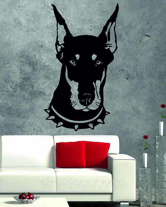 Декоративное настенное Панно «Доберман», Декор на стену 70*40 см, Черный Киев - изображение 10