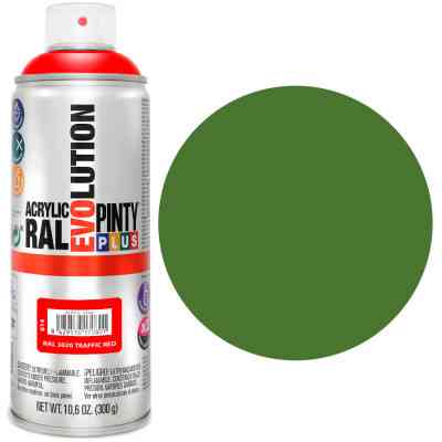 Краска-аэрозоль Pintyplus на водной основе Evolution Ral 6010 Зеленая травяная 400 мл (8429576225808) Винница