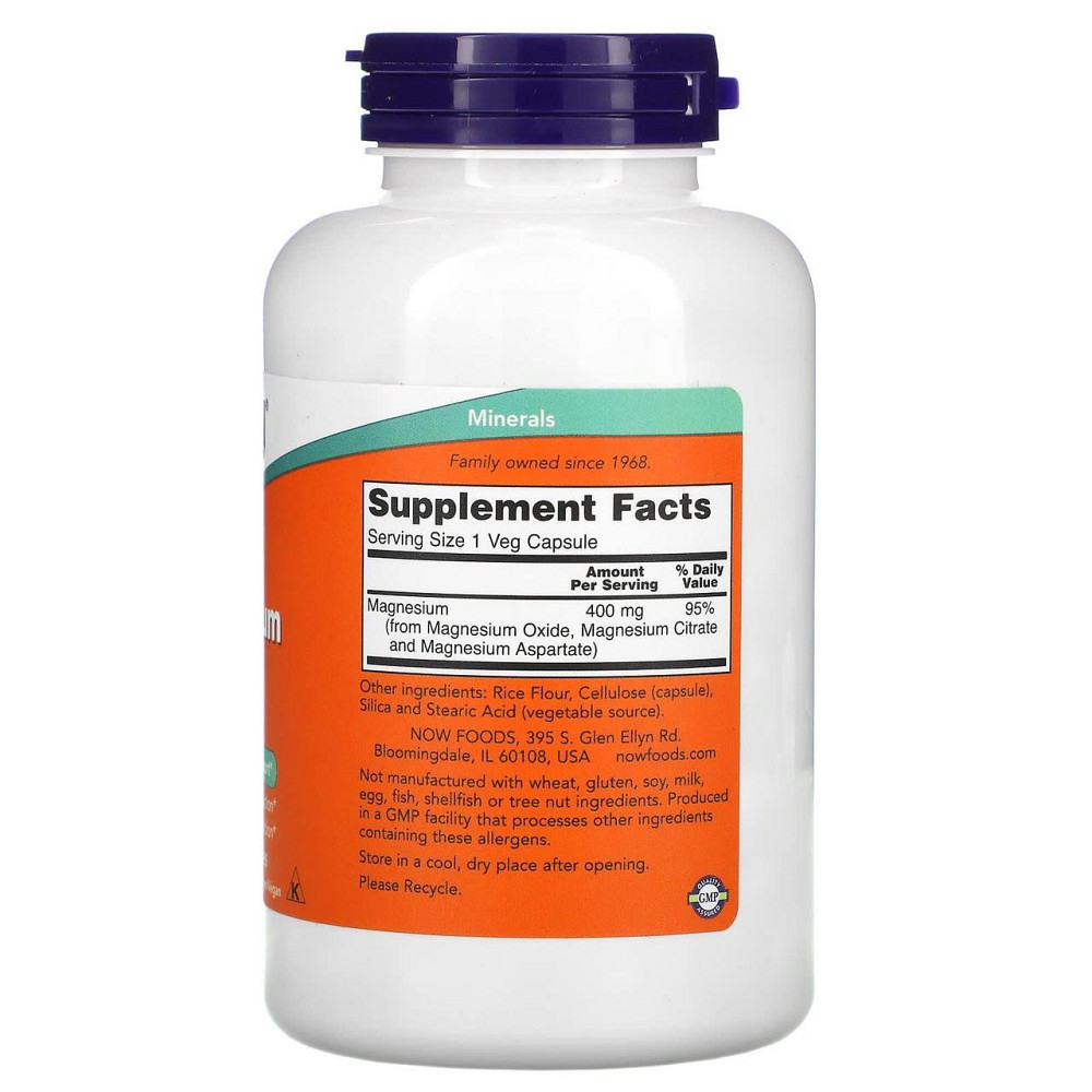 Магний Now Foods Magnesium Caps 400 мг 180 вегетарианских капсул Киев - изображение 2