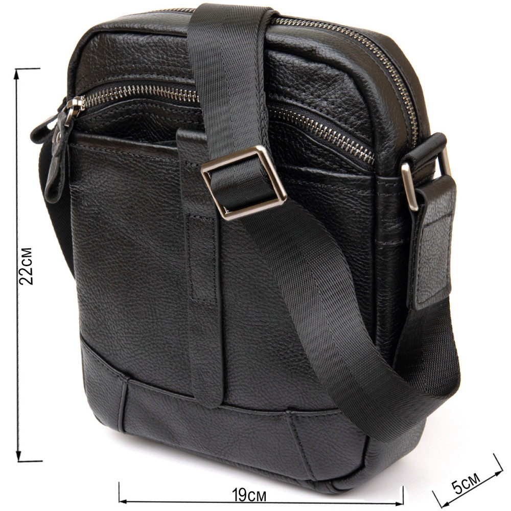 Сумка компактная мужская Vintage 14652 Черная Киев - изображение 3