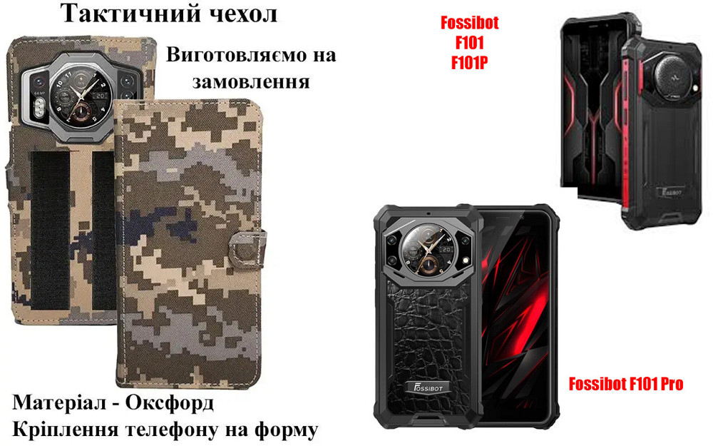 Тактический чехол для DOOGEE S110, DOOGEE S118, крепится к снаряжению на липучке Киев - изображение 1