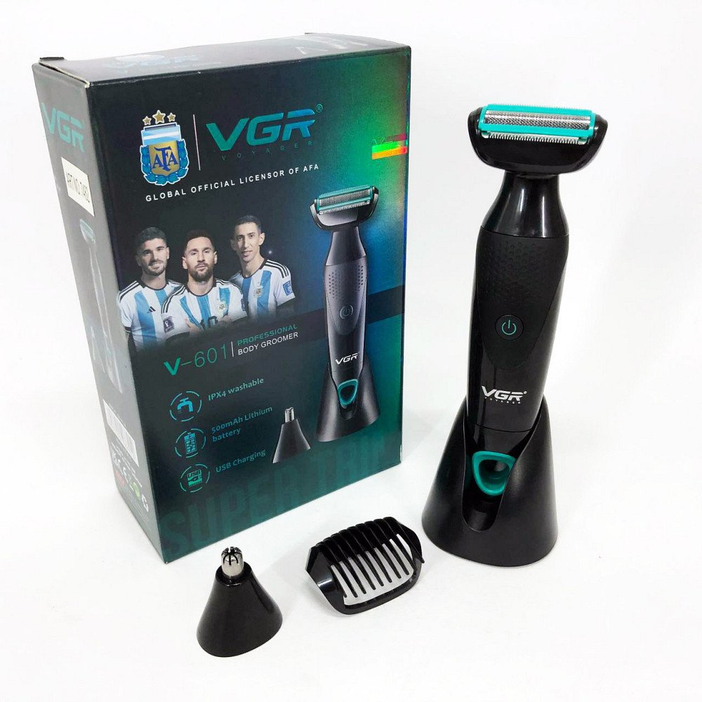 Тример для стриження бороди акумуляторно-мережевий VGR V-601, Професійна чоловіча електробритва TN-43 Львів - фото 1