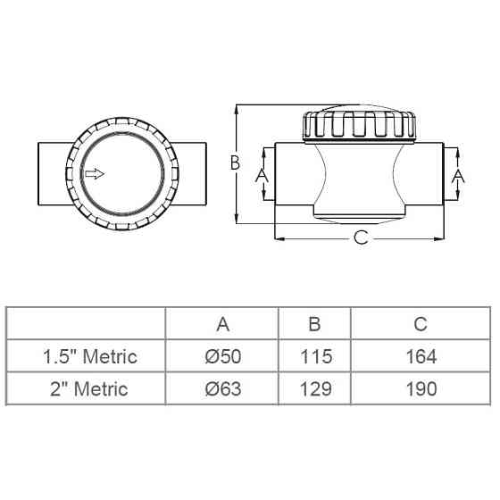 Зворотній клапан Emaux V40-1 (E) 50 мм. Київ