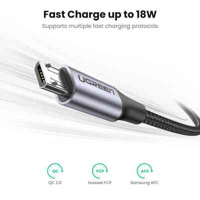 Дата кабель USB 2.0 AM to Micro 5P 0.5m 2A US290 black Ugreen (60145) Винница