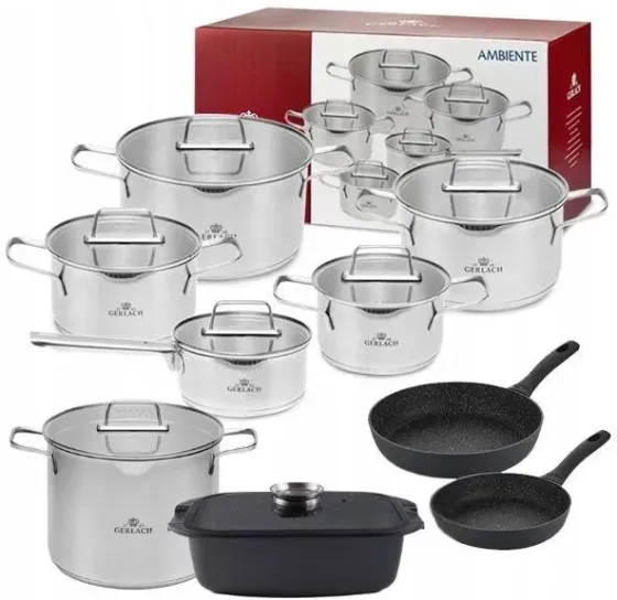 Gerlach Ambiente Каструлі Комплект 10el. + Жаровня Каструля 7l Сковорідки (AMBGERN12) Киев