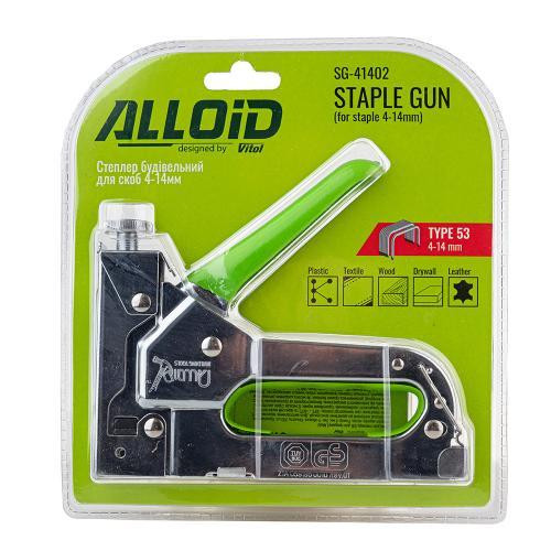 Степлер будівельний для скоб 4-14мм + 200скоб 8мм (хром) Alloid Одеса - фото 5