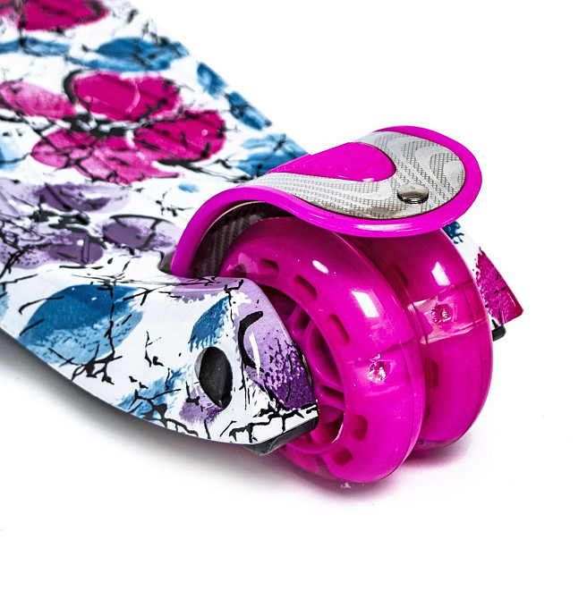 Триколісний дитячий самокат MAXI. Малюнок Маки. Колеса світяться під час катання Одеса - фото 4