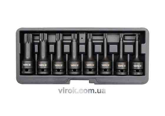 Набір насадок викруткових ударних YATO : SPLINE M5-M18. квадрат 1/2". 8 шт. [15] Одеса