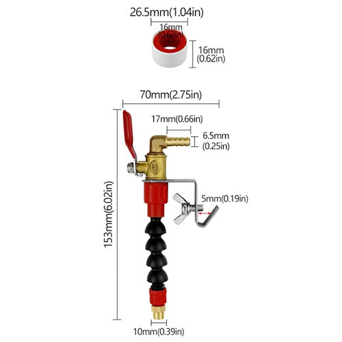 Гибкий шланг для плиткореза с краном для мокрой резки плитки Вінниця - фото 5