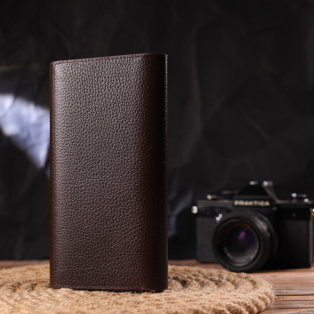 Місткий жіночий гаманець з натуральної шкіри Коричневий (CANPELLINI) Київ - фото 3