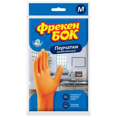 Рукавички господарські Фрекен БОК помаранчеві M 1 пара (4823071625004) Вінниця
