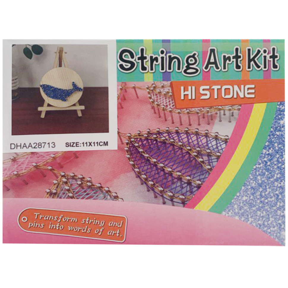 Дитячий набір для творчості стрінг-арт "Кит" YG0115(28713) дерев'яна основа Вінниця - фото 1